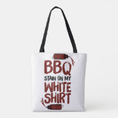 BBQ Stain op mijn White Premium Tote Bag (Achterkant)