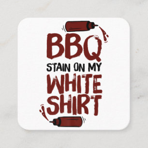 BBQ Stain op mijn White Premium Vierkante Visitekaartje