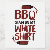 BBQ Stain op mijn White Premium Wijn Etiket (Enkel label)