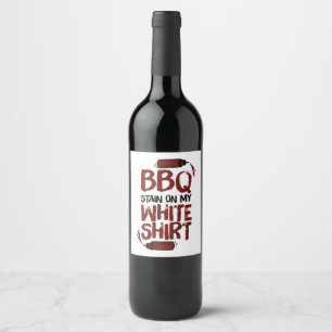 BBQ Stain op mijn White Premium Wijn Etiket