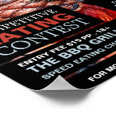 BBQ Steak - Competitieve/Speed Eating Contest Poster (Hoek)