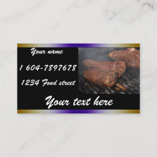 BBQ steaks op de grill Dinning Kaarten Visitekaartje