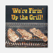 BBQ Steaks op de Grill Magneet (Voorkant)