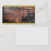 BBQ steaks op de grill met rook Visitekaartje (Voorkant / Achterkant)