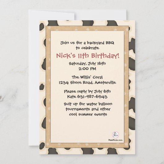 BBQ Steer Uitnodiging (Achterkant)