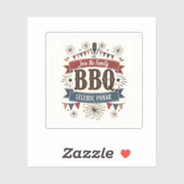  BBQ Sticker-4 juli picknick Retro stijl Sticker