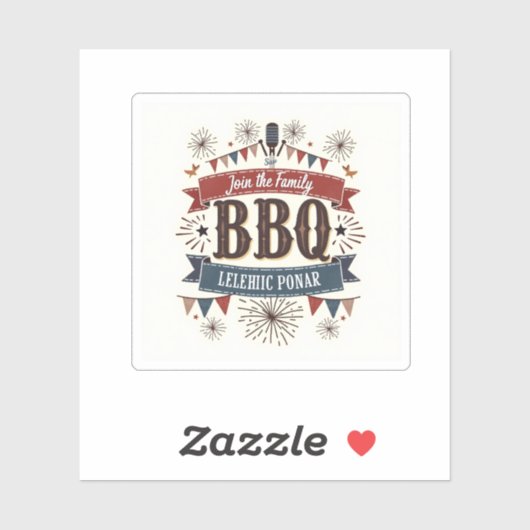  BBQ Sticker-4 juli picknick Retro stijl Sticker (Vel)