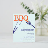 BBQ summer barbecue cool tool blue cookout custom Kaart (Staand voorkant)