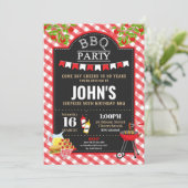 BBQ Surprise Birthday Party Any Age Invision Kaart (Staand voorkant)