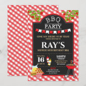 BBQ Surprise Birthday Party-uitnodigingen Kaart (Voorkant / Achterkant)