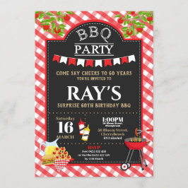 BBQ Surprise Birthday Party-uitnodigingen Kaart