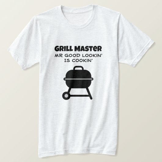 BBQ t shirt voor grill master Goed kijken is koken (Design voorkant)