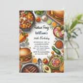 BBQ Taco Chef Soep Potluck Party 30e verjaardag Kaart (Staand voorkant)