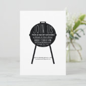 BBQ Tekst met rode Checker deken thema uitnodiging (Staand voorkant)