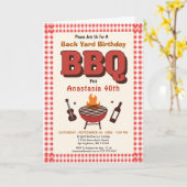 BBQ Terug Yard Verjaardagsuitnodiging Kaart (Gele Bloem)