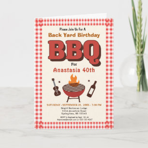 BBQ Terug Yard Verjaardagsuitnodiging Kaart