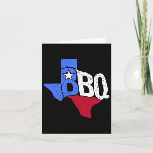 BBQ Texas State Vlag en Byrbecue Kaart (Voorkant)
