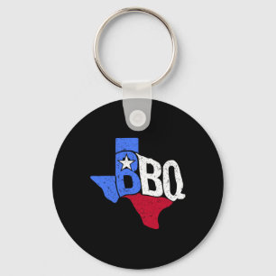 BBQ Texas State Vlag en Byrbecue Kaart Sleutelhanger