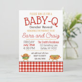 BBQ thema Baby-Q Geslacht onthullen bewerkbare uit Kaart (Staand voorkant)