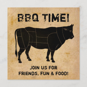 BBQ Time! (achtergrond voor afgeleid papier) Kaart