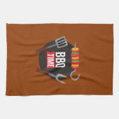 BBQ Time Modern trendy chic stijlvol bruin Theedoek (Horizontaal)