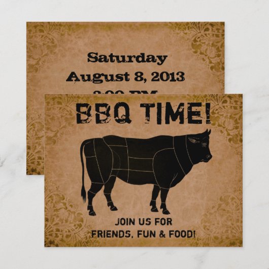 BBQ Time! (vintage in nood) Kaart (Voorkant / Achterkant)