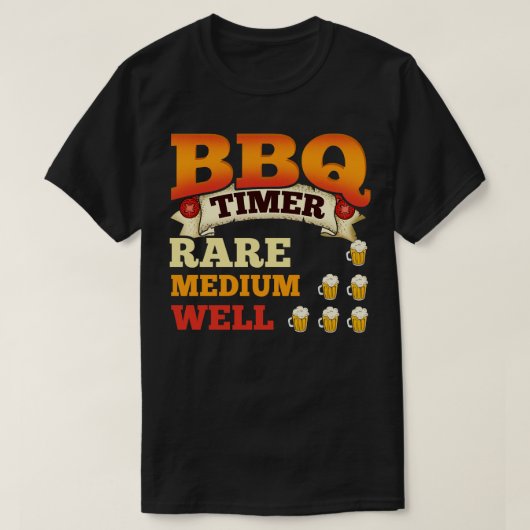 BBQ Timer Barbecue Beer Drink Grilling T-shirt (Design voorkant)