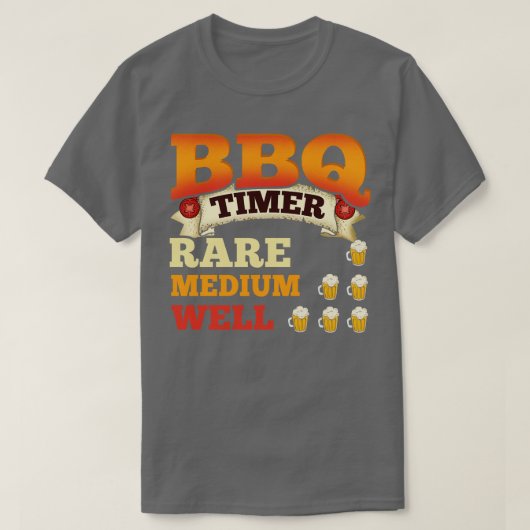 BBQ Timer Barbecue Beer Drink Grilling T-shirt (Design voorkant)