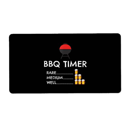 BBQ Timer Barbecue Funny Grill Grilling Gift Etiket (Voorkant)