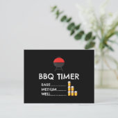 BBQ Timer Barbecue Funny Grill Grilling Gift Feestdagenkaart (Staand voorkant)