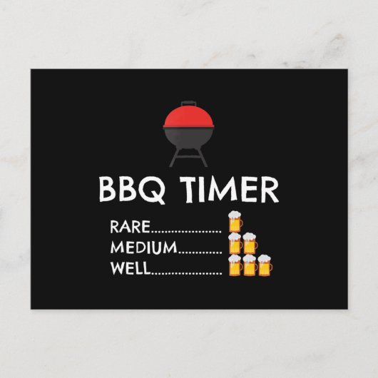 BBQ Timer Barbecue Funny Grill Grilling Gift Feestdagenkaart (Voorkant)