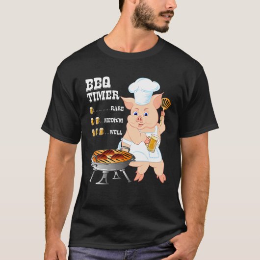 Bbq Timer Beer Barbecue Funny Mannen Meat Smoker T-shirt (Voorkant)