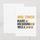 BBQ Timer Beer Drink Funny Grilling Dad Gift Bedankkaart (Voorkant / Achterkant)