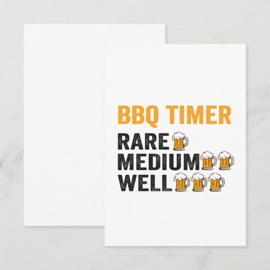 BBQ Timer Beer Drink Funny Grilling Dad Gift Bedankkaart (Voorkant / Achterkant)