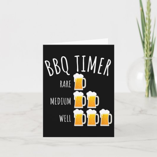 Bbq Timer Beer Drink Funny Grilling Kaart (Voorkant)