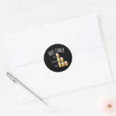 Bbq Timer Beer Drink Funny Grilling Ronde Sticker (Envelop)