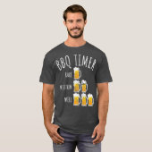  BBQ Timer Beer Drink Funny Grilling T-shirt (Voorkant volledig)