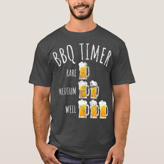  BBQ Timer Beer Drink Funny Grilling T-shirt (Voorkant)