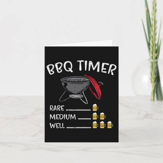 BBQ Timer Bier Grappig Byrbecue Grill Grillen Drin Kaart (Voorkant)