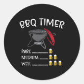 BBQ Timer Bier Grappig Byrbecue Grill Grillen Drin Ronde Sticker (Voorkant)