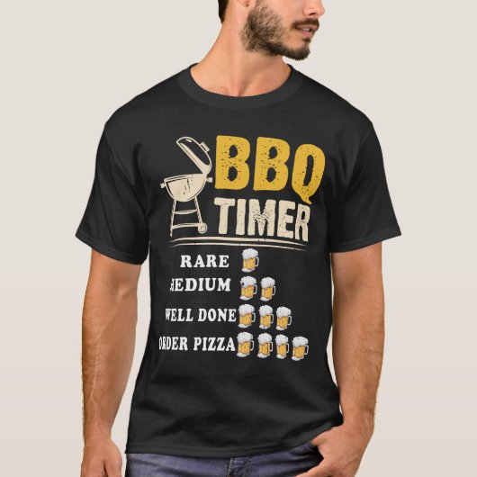 Bbq Timer Flag Funny Barbecue Grill 4th July Dad  T-shirt (Voorkant)