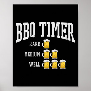 BBQ Timer Funny Grill Chef Grillen Koken Bier L Poster
