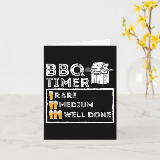 BBQ Timer - Grappige BBQ Roker Byrbecue Grillen Kaart (Gele Bloem)
