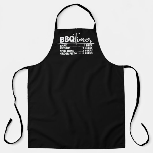 BBQ Timer Grill Humor Black Schort (Voorkant)