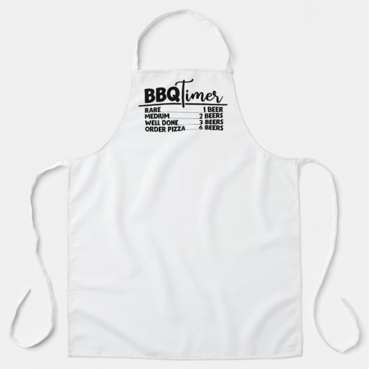 BBQ Timer Grill Humor White Schort (Voorkant)