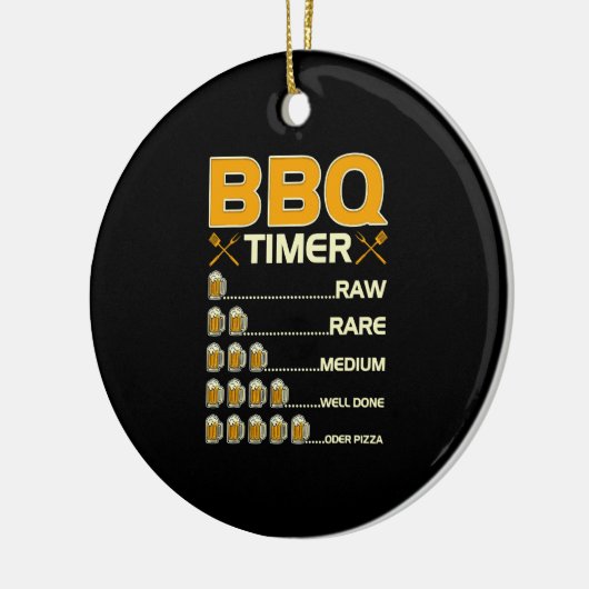 BBQ Timer Grilling Beer Drink Keramisch Ornament (Links)