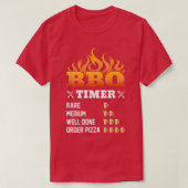 BBQ Timer Rare Medium Goed Gereed Orde Pizza Grill T-shirt (Design voorkant)