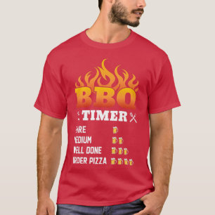 BBQ Timer Rare Medium Goed Gereed Orde Pizza Grill T-shirt