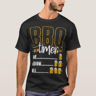 BBQ Timer Rare Medium Well Beer Drink Funny Bar T-shirt