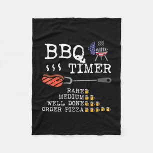 Bbq-timer vlag grappige barbecuegrill 4 juli vader fleece deken